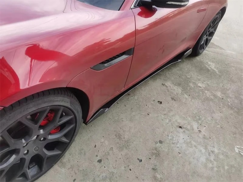 Carbon Fiber Door Protector Chin Kit Guard Side Skirts Aprons for  F Type 2 Door 2015 - 2019 2PCS/Set Car Styling